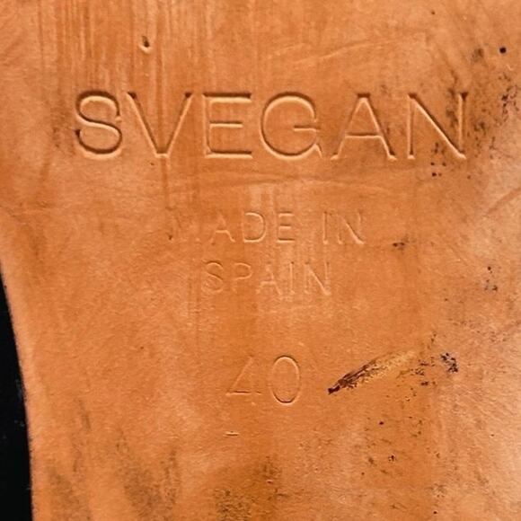 SVEGAN Chalk Vegan Leather Knee High Boots Black Made in Spain Women’s US 9.5 - Picture 11 of 12